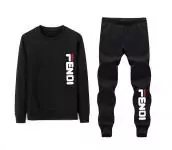 fendi tracksuit set ensemble de survetement regular fit side logo black